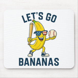 Let’s Go Nanas Funny Nana Softll Sports Usa Flag  Mouse Pad