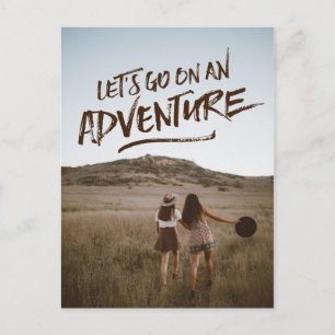 Let’s Go On An Adventure Typography Photo Template Postcard