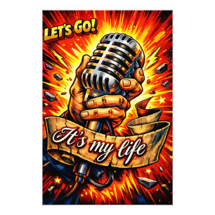 Let’s Go! Rock & Music Inspired Comic Book Artwork Photo Print