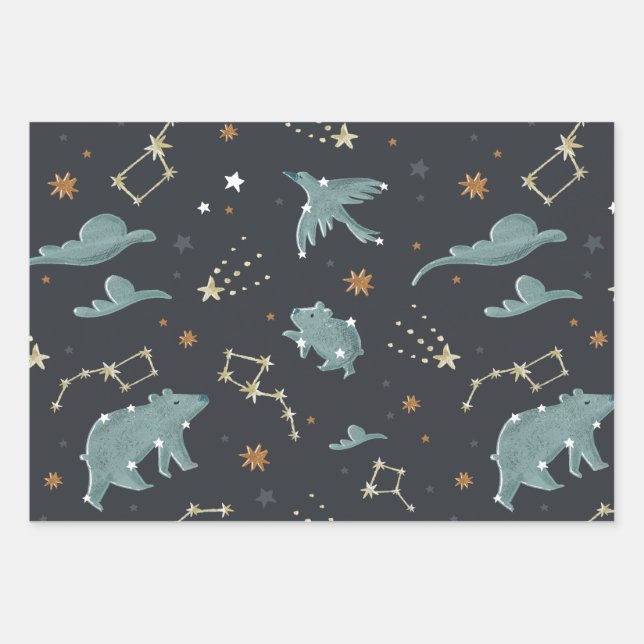 Let’s Go To Space  Wrapping Paper Sheet (Front)