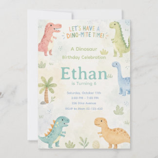 Let’s Have A Dino-Mite Time Invitation Editable