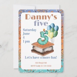 Let’s have s’more fun 5th Birthday Invitation