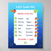 Let’s Learn the Months of the Year Poster for Kids