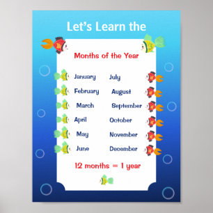 Let’s Learn the Months of the Year Poster for Kids