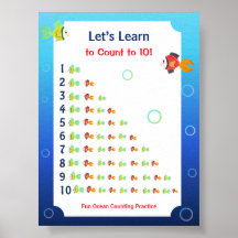 Let’s Learn to Count to 10 Poster for Kids