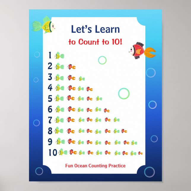 Let’s Learn to Count to 10 Poster for Kids (Front)