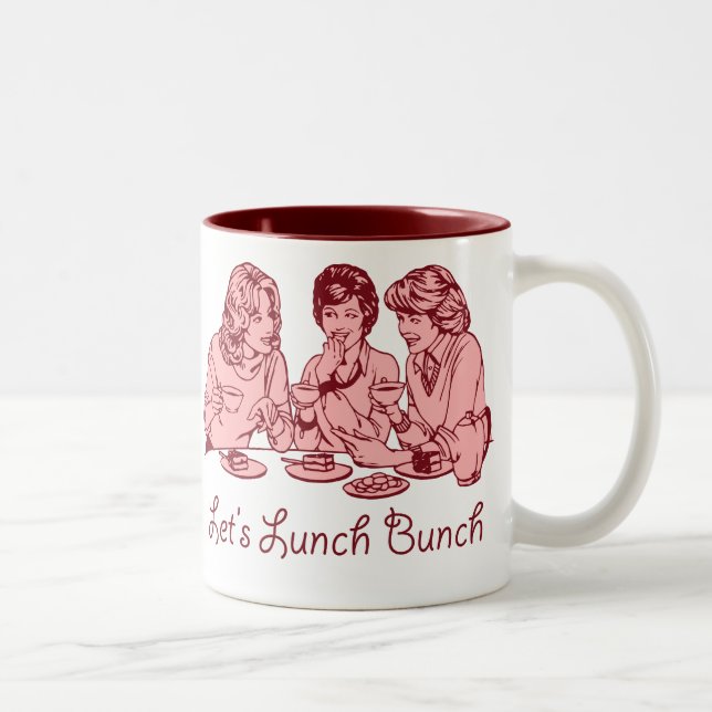 Let’s Lunch Bunch 50’s retro graphic Two-Tone Coffee Mug (Right)