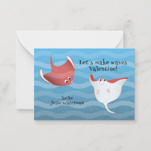 Let’s Make Waves Kids Stingray Valentine Card