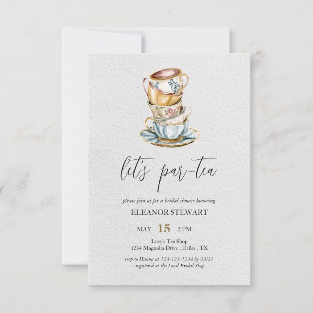 Let’s Par-Tea Tea Party Invitation (Front)