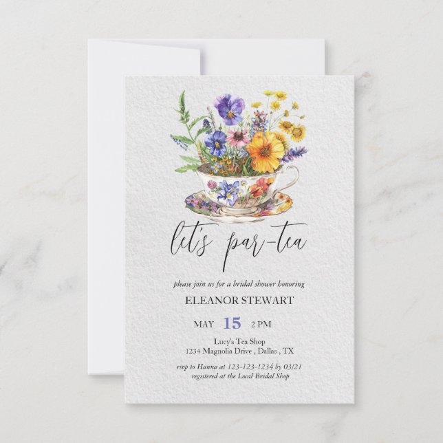 Let’s Par-Tea Tea Party Invitation (Front)