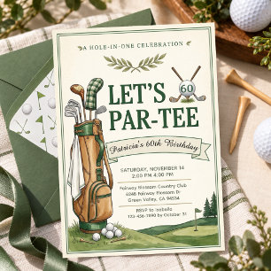 Let’s Par-Tee Birthday Golf Theme Party Sports Invitation