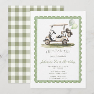 Let’s Par-Tee Golf First Birthday Invitation