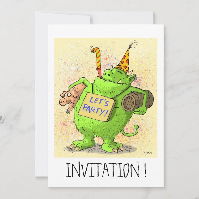 let´s party ! funny invitation card (Front)