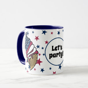 Let’s party! Red White Blue Ice Cream Cone Mug