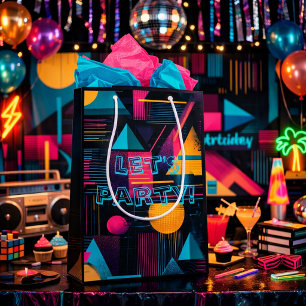Let’s Party Retro 80s 90's Memphis Geometric Medium Gift Bag