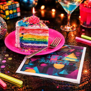 Let’s Party Retro 80s 90's Memphis Geometric Napkin
