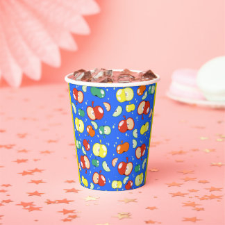 Let’s Party Started – Pop Apple on Blue Paper Cups