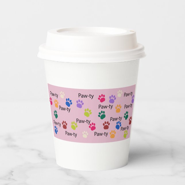 Let’s Paw-ty!  Dog birthday party bash  Paper Cups (Front)