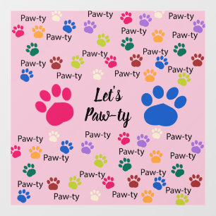 Let’s Paw-ty! Dog  Window Cling