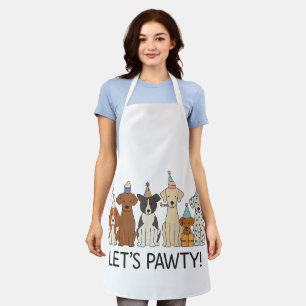 Let’s Pawty Cute Dogs Party Celebration Dog Lovers Apron