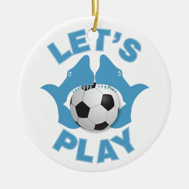 Let’s play soccer ceramic ornament (Front)