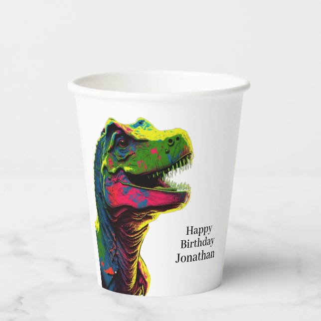 Let’s Roar into the Dinosaur Party! Paper Cups (Front)