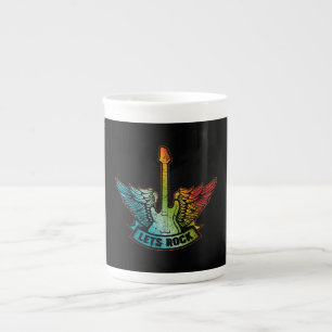 Let’s Rock Legend Rock And Roll Music Guitar Bone China Mug