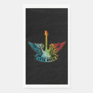 Let’s Rock Legend Rock And Roll Music Guitar Napkin
