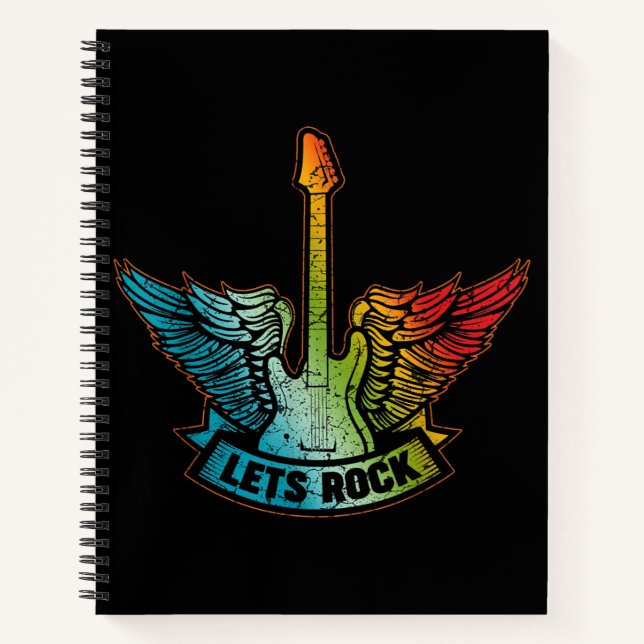 Let’s Rock Legend Rock And Roll Music Guitar Notebook (Front)