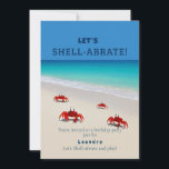 Let’s Shell-abrate! – Custom Kids Birthday Invite<br><div class="desc">Make your child’s birthday feel extra special with this playful crab-themed beach party invitation! Featuring cheerful red crabs, a sunny shoreline, and a fun title that says Let’s Shell-abrate!, this card is perfect for toddlers, little adventurers, and ocean-loving kids alike. ✦ Personalize with your child’s name, party time, and location...</div>