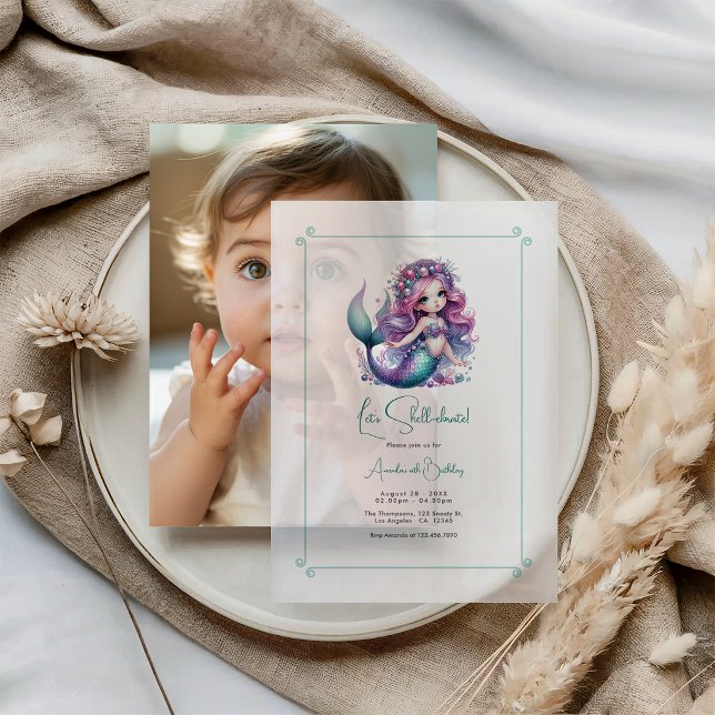 Let’s Shell-ebrate! Mermaid Birthday Party Vellum Invitations (Let’s Shell-ebrate! Mermaid Birthday Party Vellum Invitations)