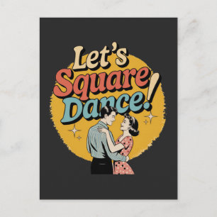 Let’s Square Dance Retro Square dancing gift  Postcard