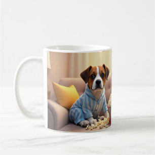 Let’s Stay Home and Order Pupcorn Cartoon dogs Coffee Mug