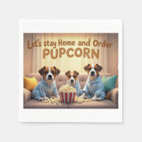 Let’s Stay Home and Order Pupcorn Cartoon dogs