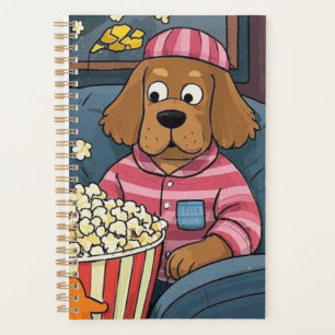 Let’s Stay Home and Order Pupcorn Cartoon dogs Planner
