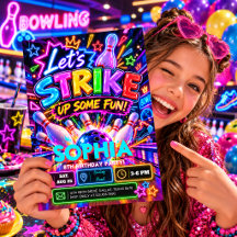 Let’s Strike Up Some Fun Neon Bowling Birthday