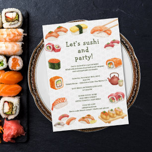 Let’s sushi and party! invitation