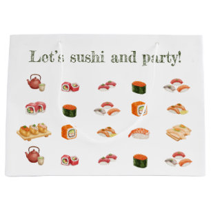 Let’s sushi and party! large gift bag