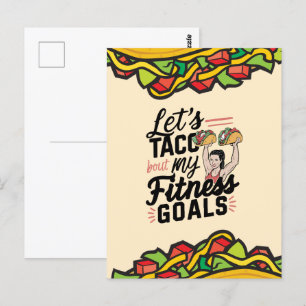 Let’s Taco ‘bout My Fitness Goals Funny Resolution Postcard