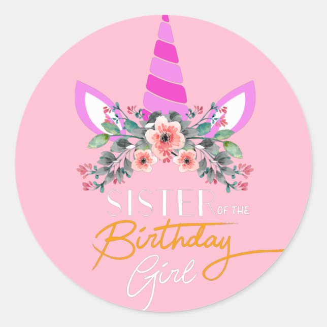  Let’s Talk Unicorn Party Magic! Classic Round Sticker (Front)