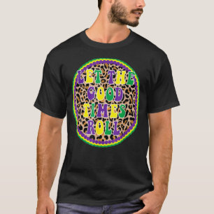 Let S The Good Times Roll Leopard Mardi Grass Fat T-Shirt