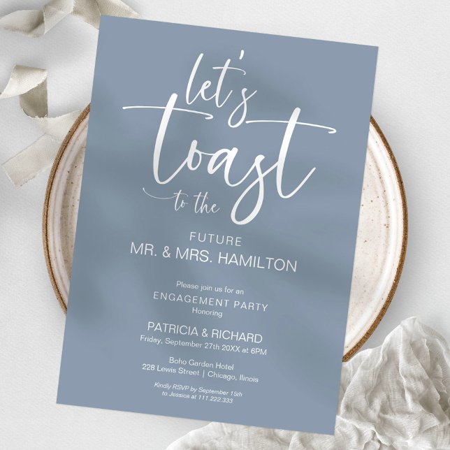 Let’s Toast Chic Calligraphy Engagement Party Invitation (Creator Uploaded)