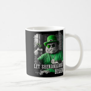 Let Shenanigans Begin Funny Fat Cat St. Patricks D Coffee Mug