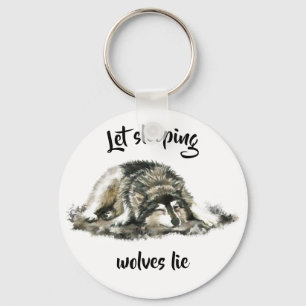 Let Sleeping Wolves Lie Inspirational Quote Keychain
