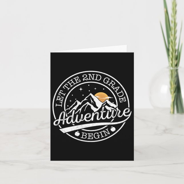 Let The 2nd Grade Adventure Begin Retro First Day  Card (Front)
