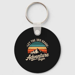 Let The 3rd Grade Adventure Begin Retro First Day  Keychain