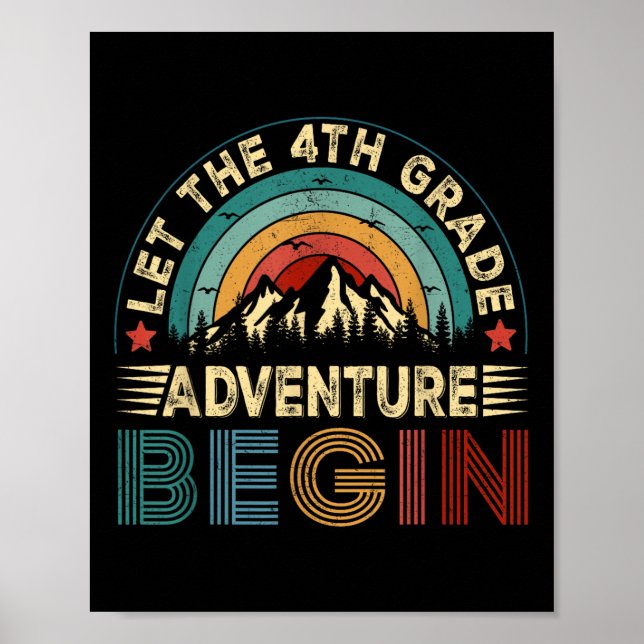 Let The 4th Grade Adventure Begin Fourth Grade Tea Poster (Front)