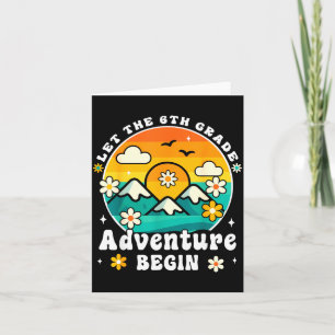 Let The 6th Grade Adventure Begin Retro First Day Card