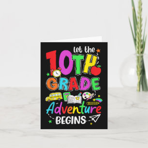 Let The Adventure Begin 10th Grade Back To School  Card