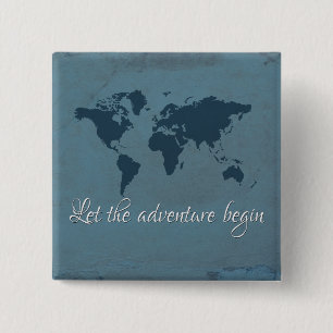 Let the adventure begin 2 inch square button